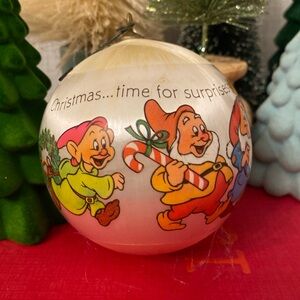 Vintage Disney Seven Dwarves ornament 1982 spun satin